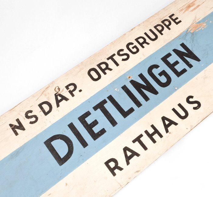 PEA7 Wooden direction sign for NSDAP Ortsgruppe Dietlingen — image 3