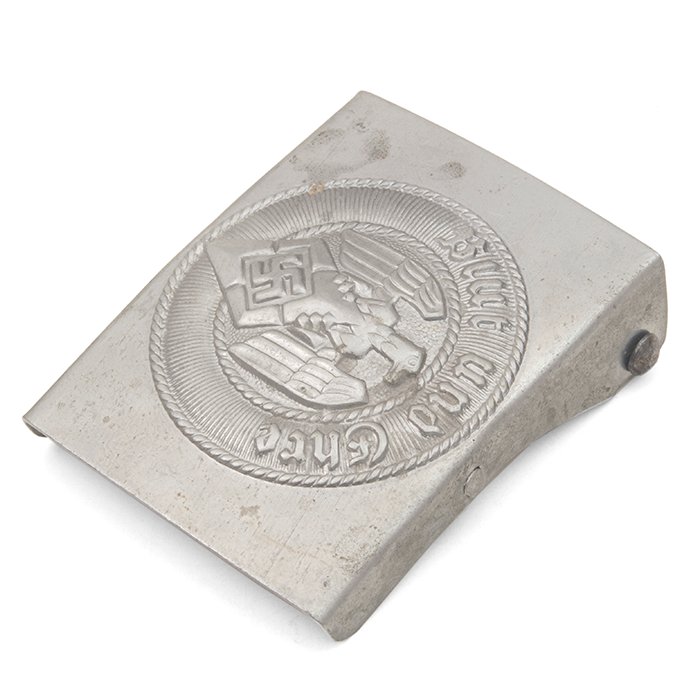 DM137 Unused Hitlerjugend buckle with crank catch and paper tag — image 3