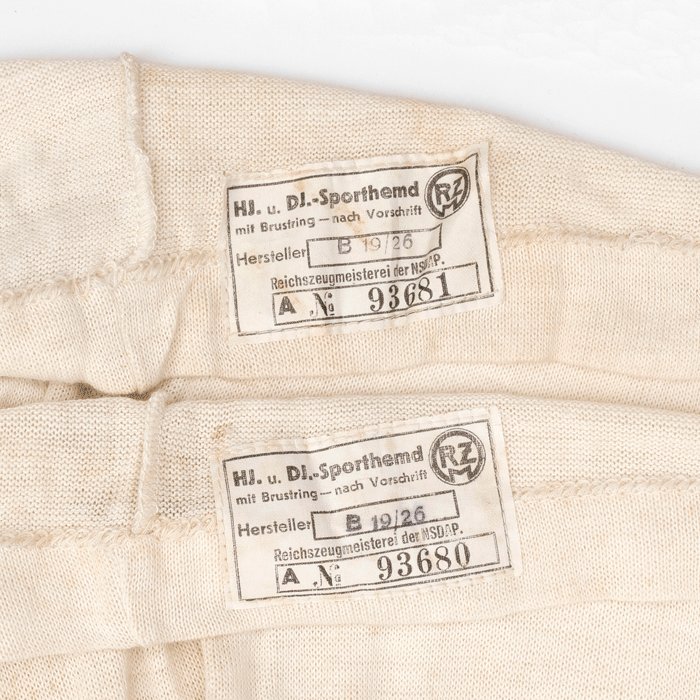 SFU5 Hitlerjugend sports shirts with sequential RZM numbers — image 6