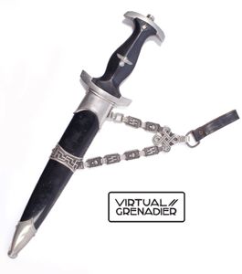 Early quality SS chained dagger with hanger