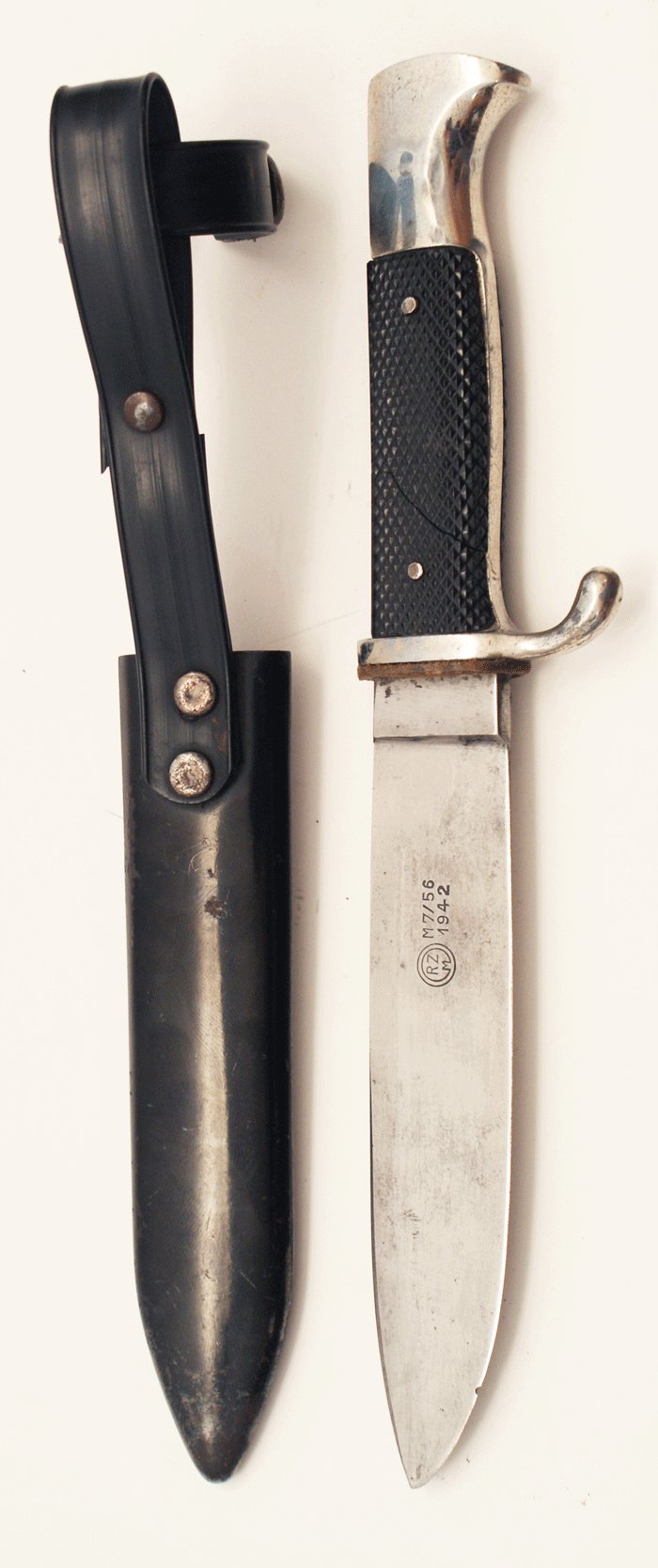 Hitlerjugend knife and scabbard, later quality — image 3