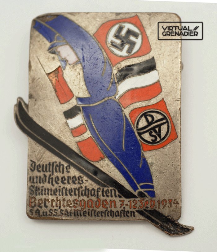 Enameled pin for ski competition between SA and SS — image 2