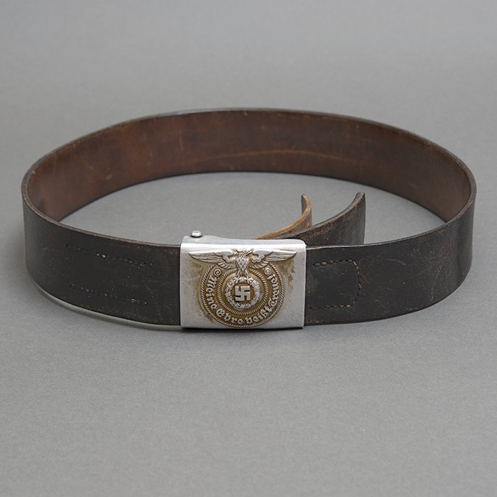 JDE111 Waffen-SS EM aluminum belt buckle with belt — image 2