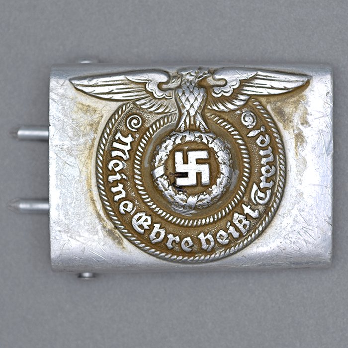 JDE111 Waffen-SS EM aluminum belt buckle with belt — image 5