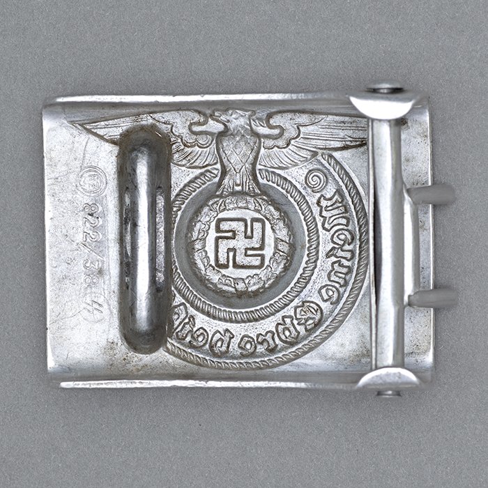 JDE111 Waffen-SS EM aluminum belt buckle with belt — image 8