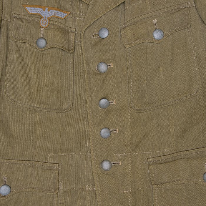 IRW36 Service used Peek & Cloppenburg manufactured Heer Panzergrenadier Gefreiter M42 style tropical service blouse — image 19