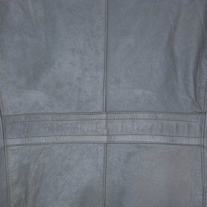 HES714 Set of Kriegsmarine double breasted grey leather deck jacket with matching trousers — image 14