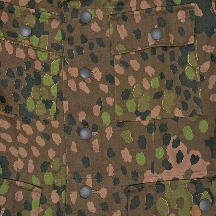 RAS68 Unissued Waffen-SS Erbsentarn pattern four pocket camouflaged jacket printed onto 'Olona' cotton fabric — image 9