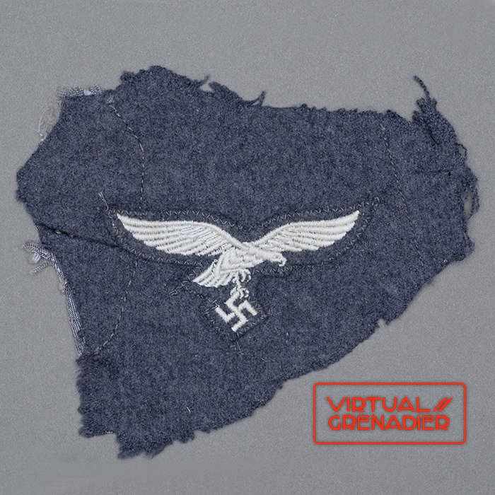 HD3 Luftwaffe national emblem cut from a mid war quality Fliegerbluse — image 2