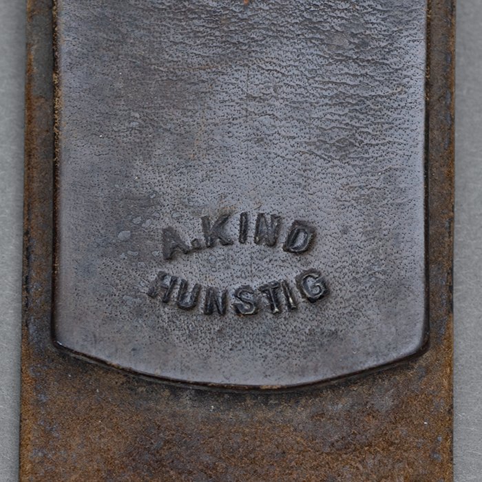 EC2 Named early nickel silver SS EM belt buckle with black leather belt — image 11