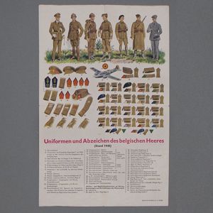 HN4 Belgian Army uniform and rank identification sheet produced for …
