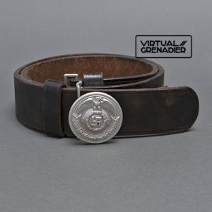 EC1 SS officer's aluminum buckle with black leather belt