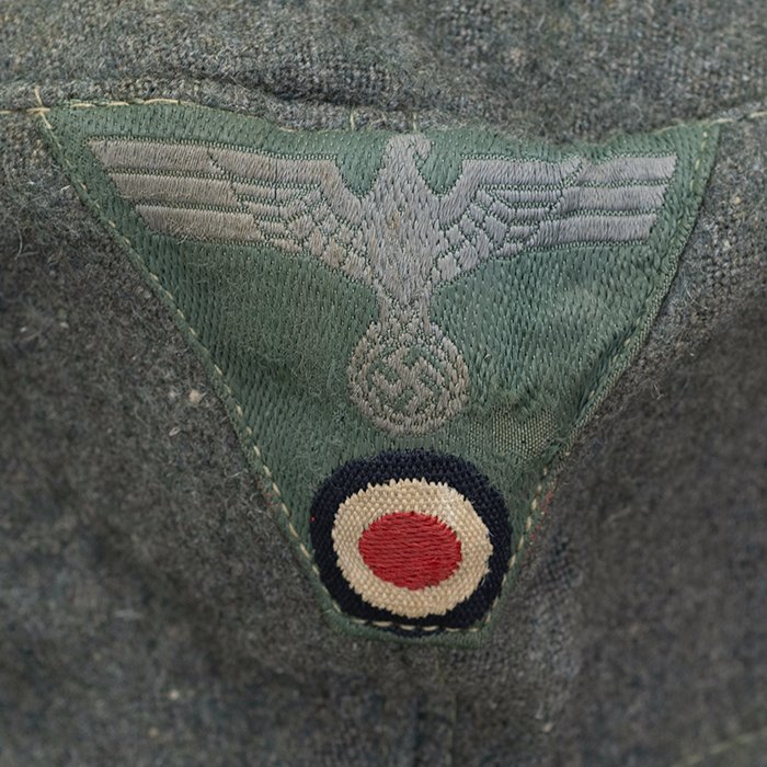 SP6 Service worn Heer EM M42 cap with factory sewn trapezoid shaped insignia — image 6