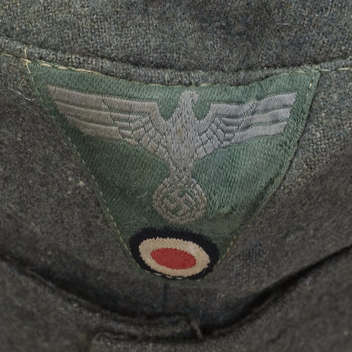 SP6 Service worn Heer EM M42 cap with factory sewn trapezoid shaped insignia — image 7