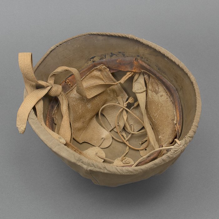 TI2 Imperial Japanese Army Type 90 combat helmet with cover and veteran related items — image 11