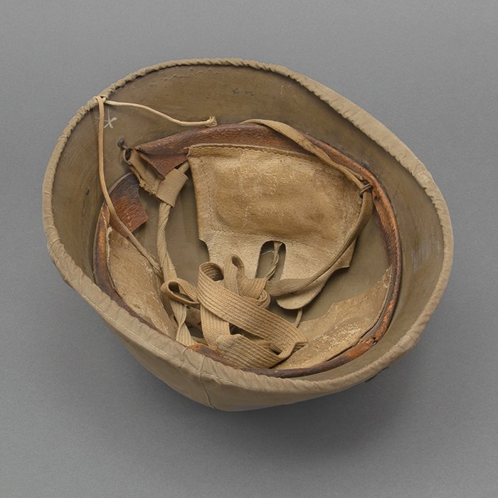 TI2 Imperial Japanese Army Type 90 combat helmet with cover and veteran related items — image 13