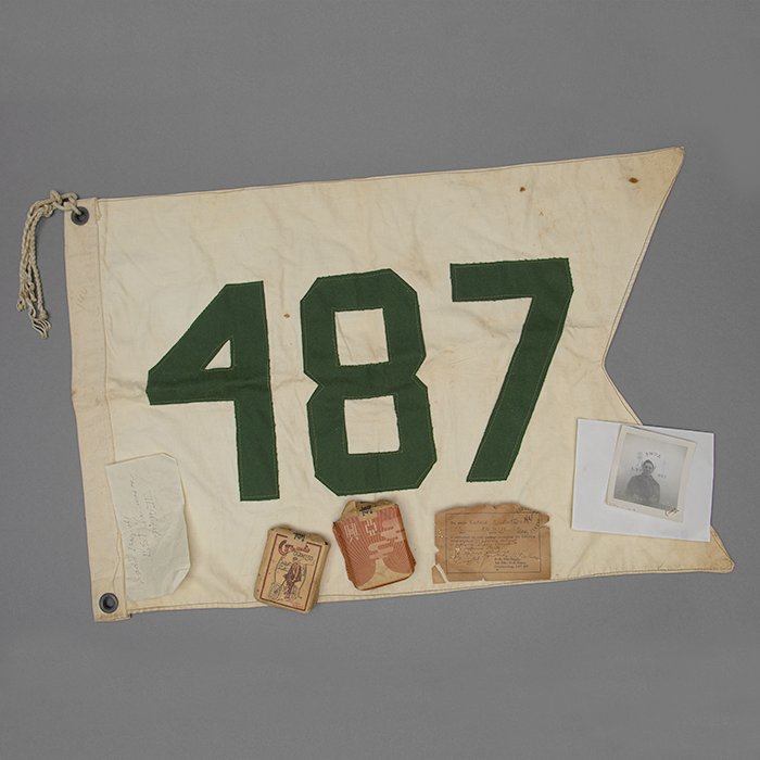 TI2 Imperial Japanese Army Type 90 combat helmet with cover and veteran related items — image 29