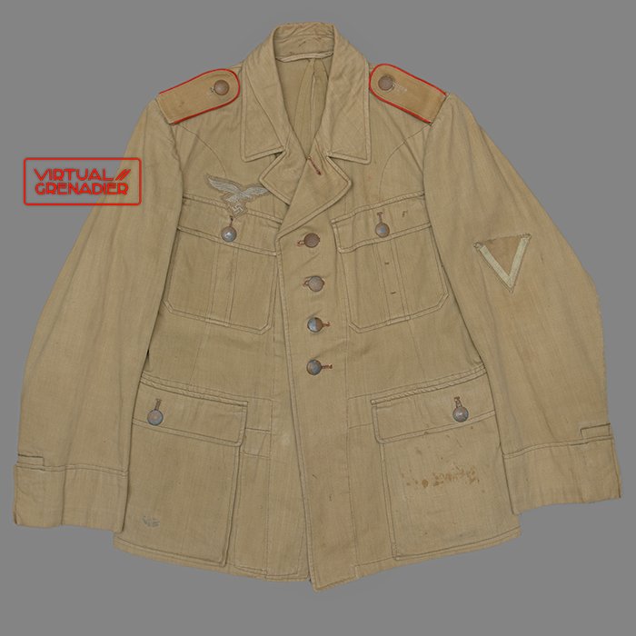 PR7 Service used Luftwaffe tropical service blouse for a Gefreiter of Flak — image 2