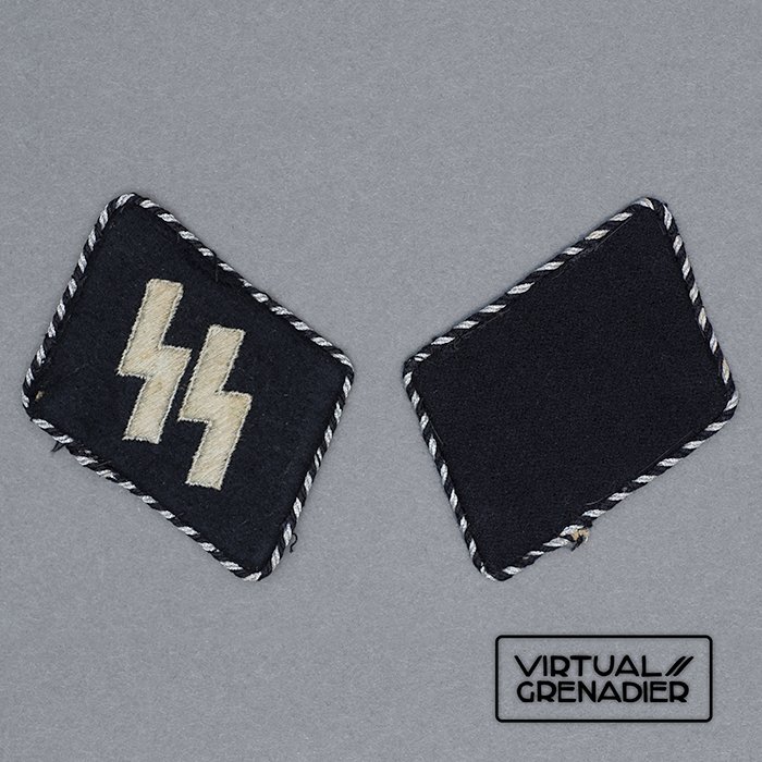 HT27 Pair of uniform removed collar patches for a SS Leibstandarte Adolf Hitler EM — image 2