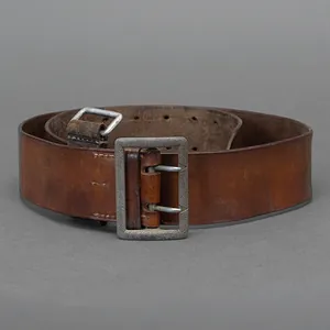 BJR10 Brown leather double claw officer's belt with D ring