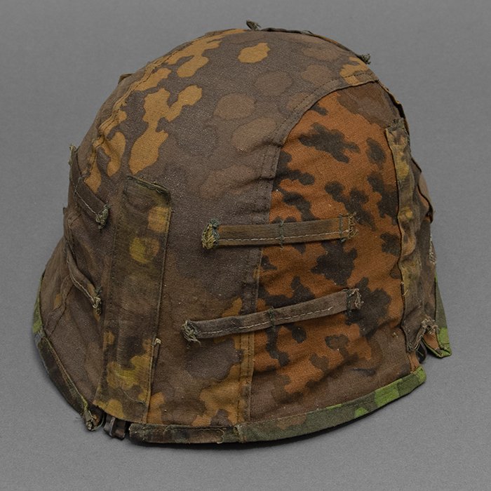 RG1 Service used second type Waffen-SS helmet cover of Oakleaf pattern camouflaged fabric — image 32