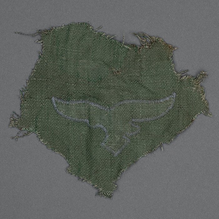 LA16 Luftwaffe national emblem cut from a Field Division splittertarn smock — image 5