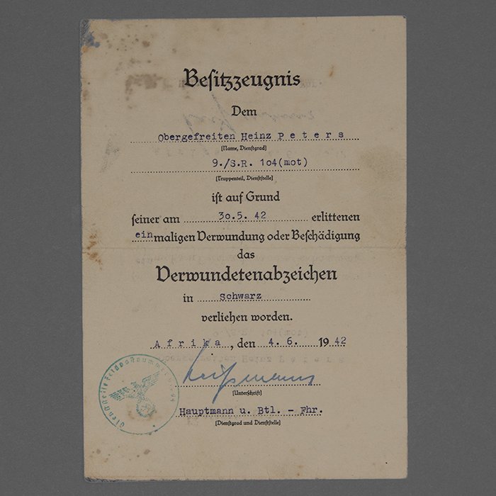 SH71 Set of four award documents for a Heer Panzergrenadier who served in North Africa — image 3