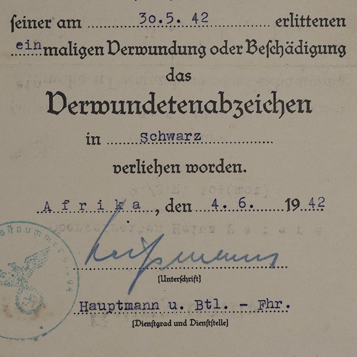 SH71 Set of four award documents for a Heer Panzergrenadier who served in North Africa — image 5