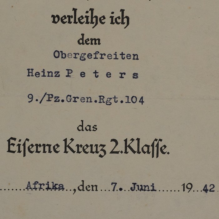 SH71 Set of four award documents for a Heer Panzergrenadier who served in North Africa — image 7