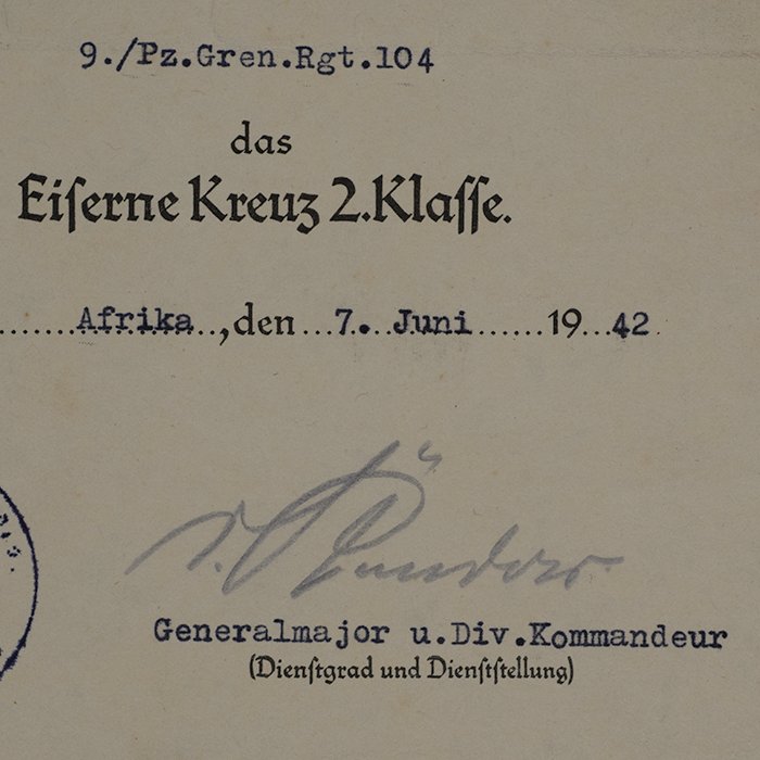 SH71 Set of four award documents for a Heer Panzergrenadier who served in North Africa — image 8
