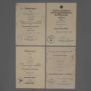 SH71 Set of four award documents for a Heer Panzergrenadier …