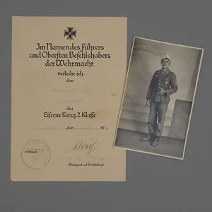 SH70 EKII award document with full portrait photo for a …