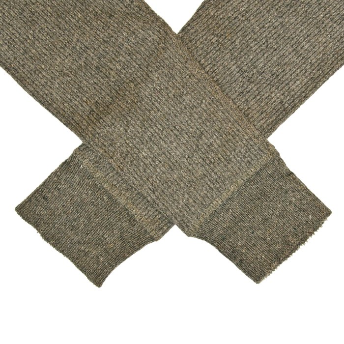 MCU42 German made crew neck sweater with button placket in olive green — image 10