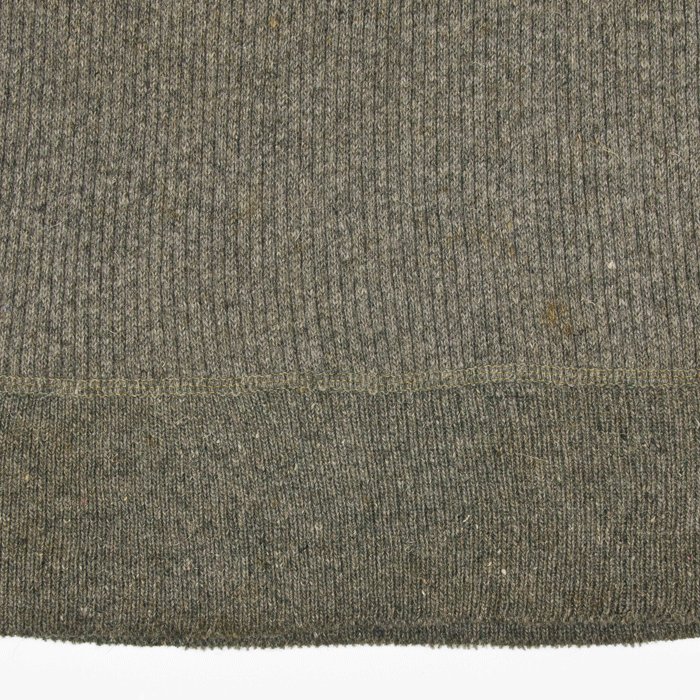 MCU42 German made crew neck sweater with button placket in olive green — image 7