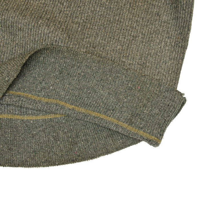 MCU42 German made crew neck sweater with button placket in olive green — image 8