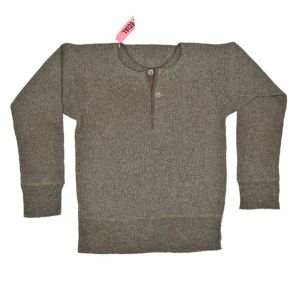 MCU42 German made crew neck sweater with button placket in …