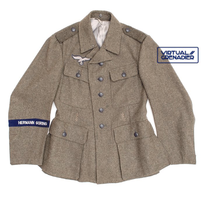 MAA41 Late issue four pocket issue service blouse in field grey for Hermann Göring Division personnel — image 2
