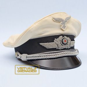 PDH25 Service used Luftwaffe officer's white topped visored cap