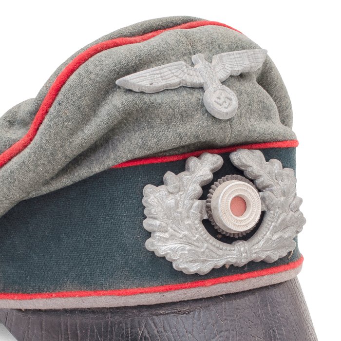 LMH1 Heer Artillerie officer 'crusher' style visored cap — image 3