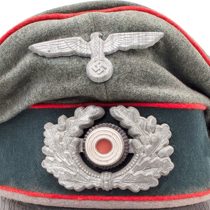 LMH1 Heer Artillerie officer 'crusher' style visored cap — image 7