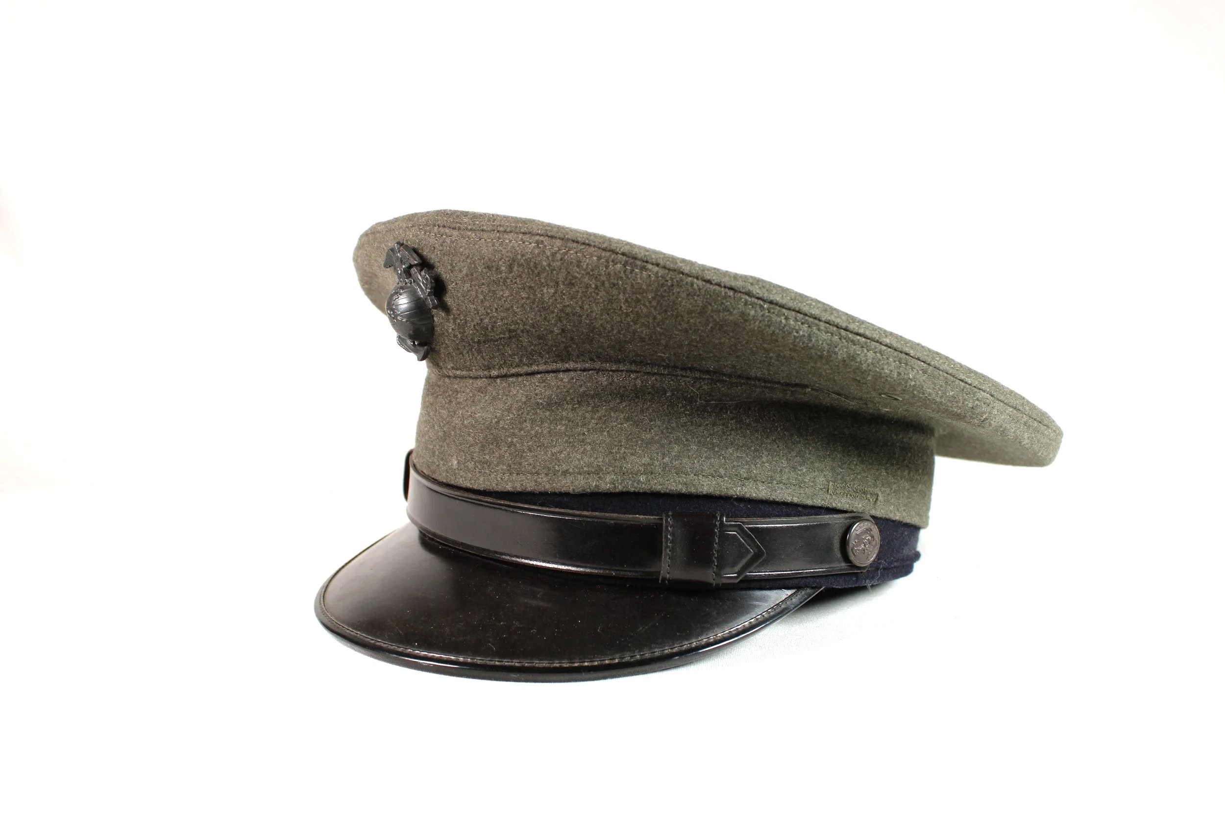 Vietnam War USMC US Marine Corps 1961 Visor Cap ( Named & Unit Marked ) — image 3
