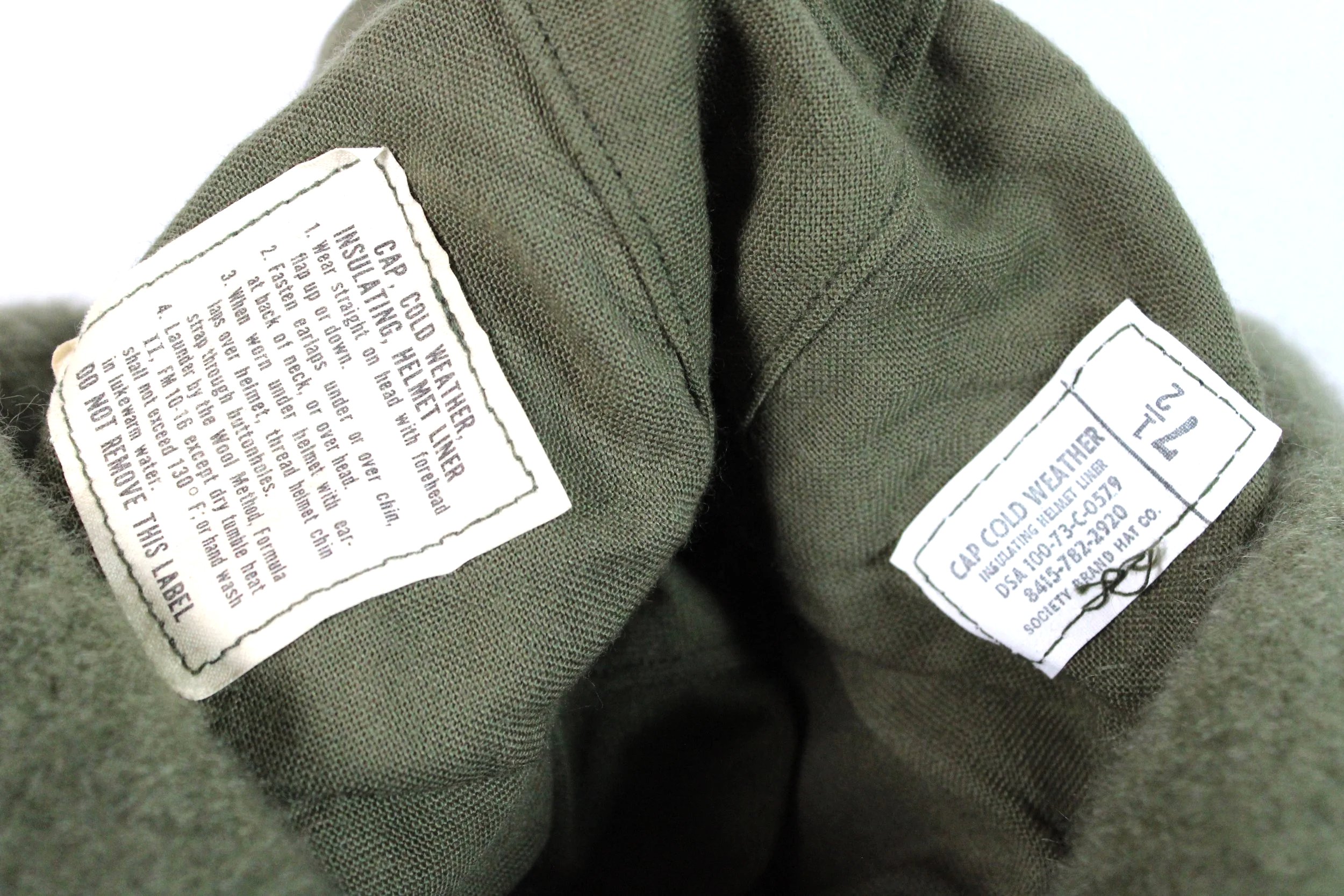 Vietnam War Era US Military Pile Cap Cold Weather Hat Helmet Liner 1973 Size 7 1/2 — image 3