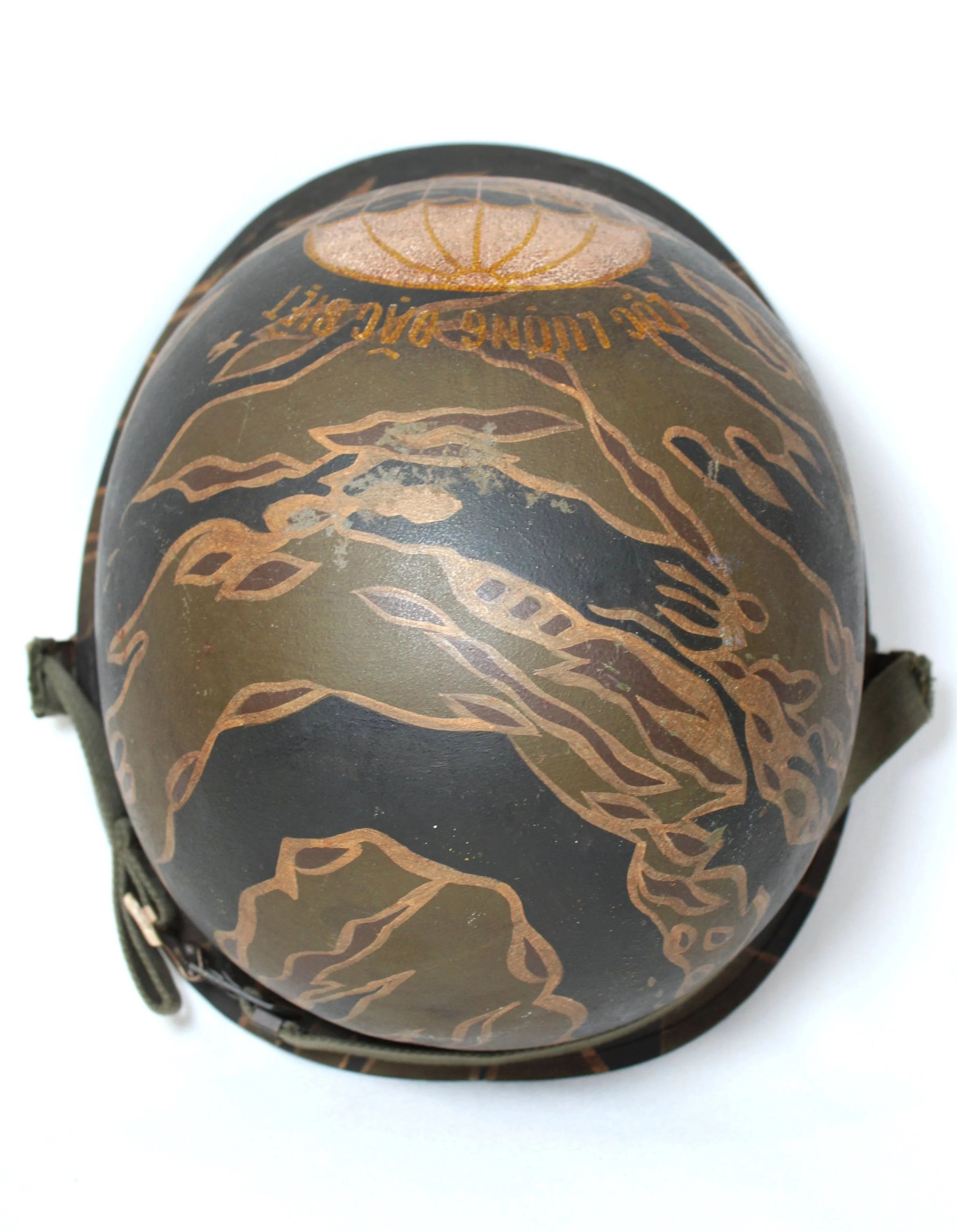Souvenir Vietnam War 'Luc Luong Dac Biet' LLDB (Vietnamese Special Forces) Tiger Stripe M1 Helmet — image 6