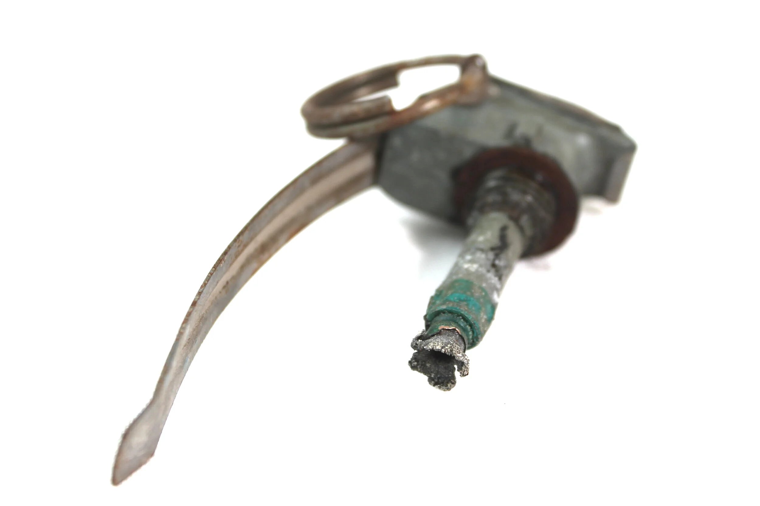 WW2 MKII M21 Inert Practice Pineapple Fragmentation Hand Grenade with M10A3 spent fuse. — image 5