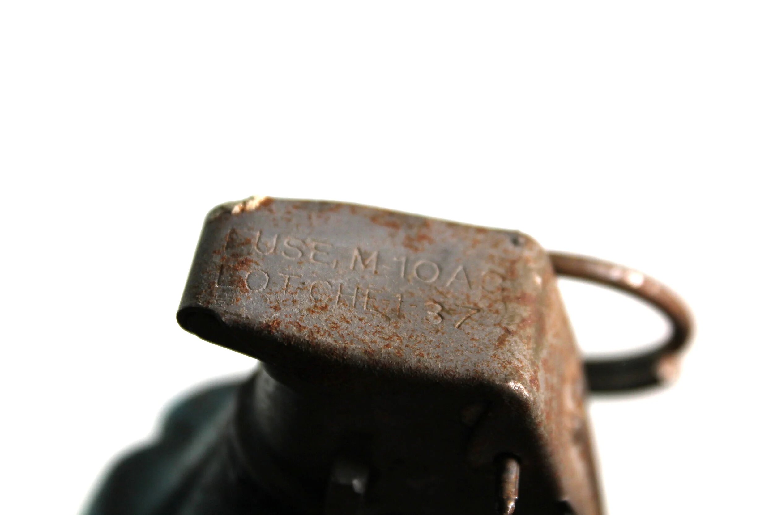 WW2 MKII M21 Inert Practice Pineapple Fragmentation Hand Grenade with M10A3 spent fuse. — image 7