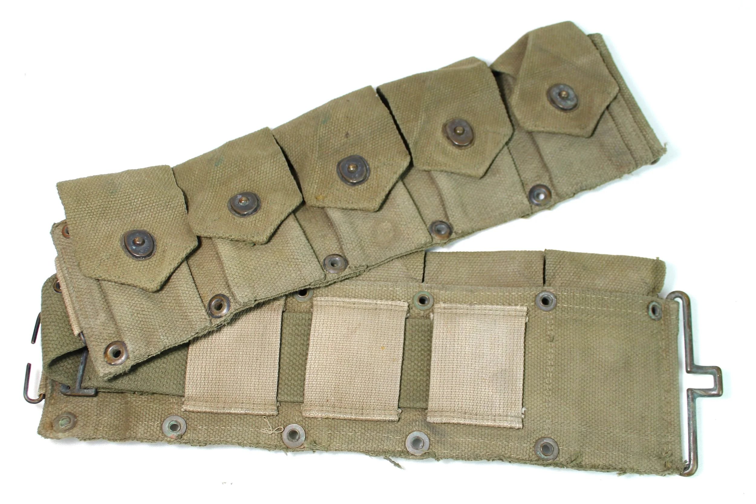 WW2 US M-1 Garand Cartridge Belt 10 Pocket Klikit Pull — image 2