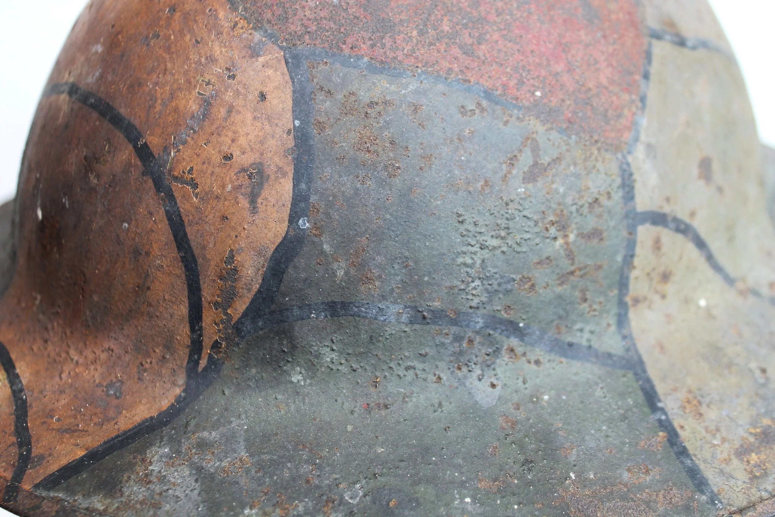 WW1 US Original Camouflage British Made Brodie Helmet — image 15