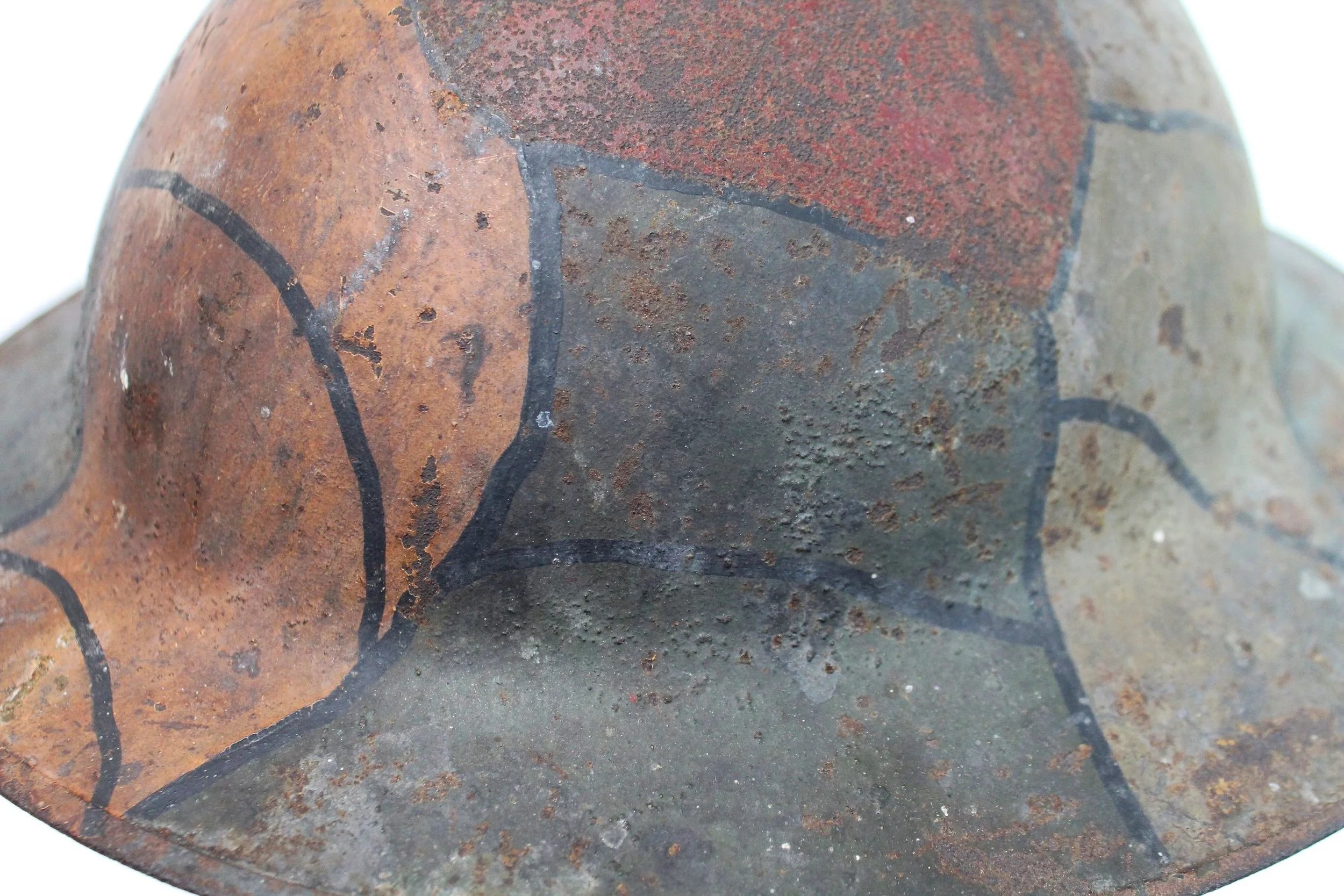 WW1 US Original Camouflage British Made Brodie Helmet — image 16