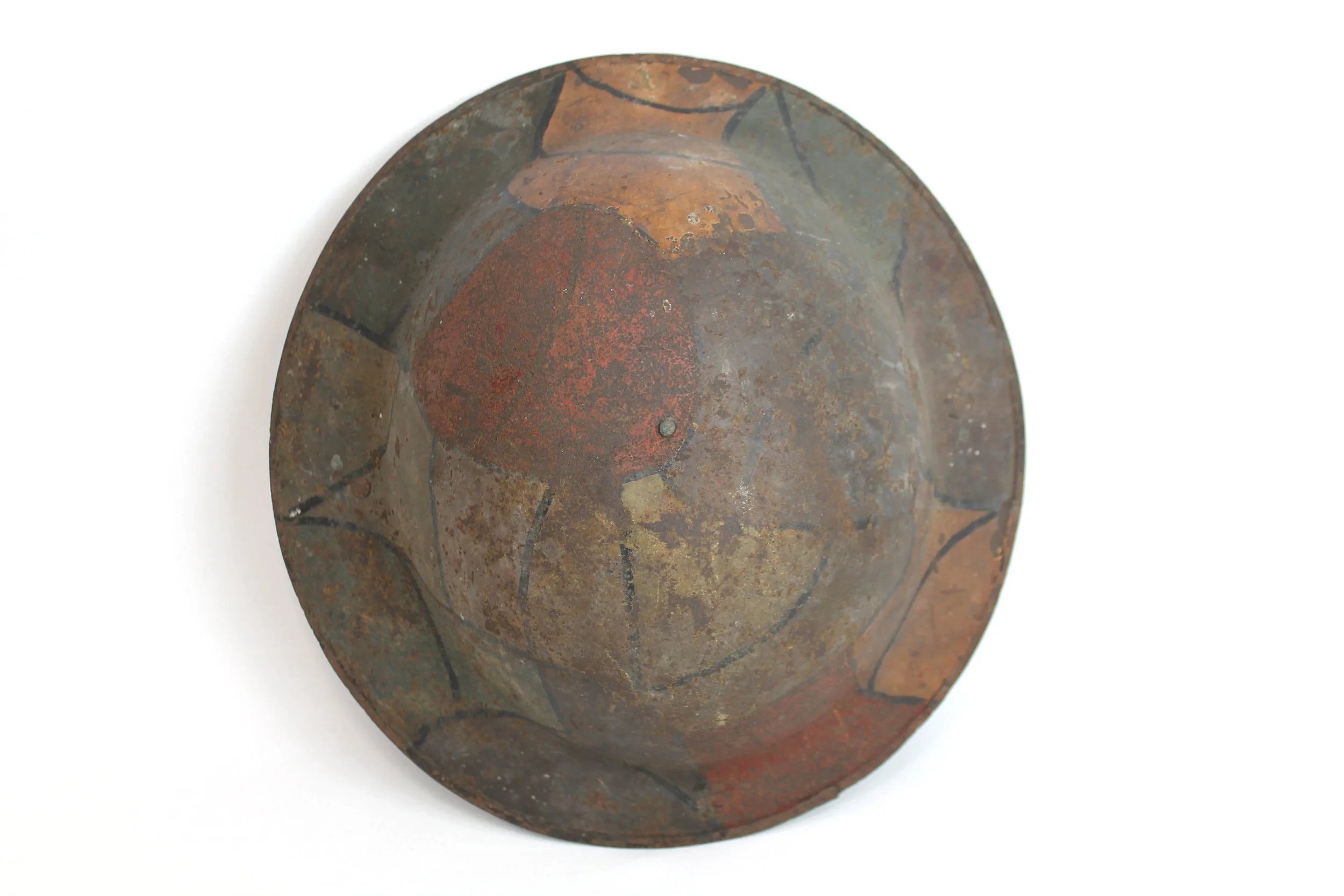 WW1 US Original Camouflage British Made Brodie Helmet — image 8