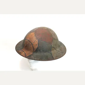 WW1 US Original Camouflage British Made Brodie Helmet